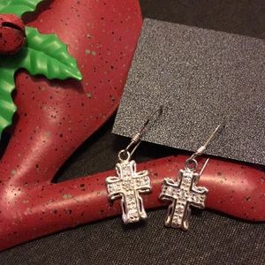 Beautiful Filigree Cross Wire Earrings